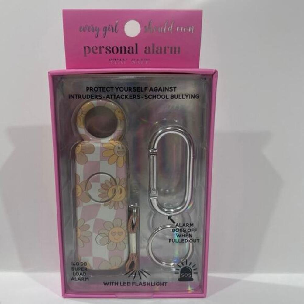 Personal Defense Alarm Keychain Simply Southern Groovy Flower Air Horn